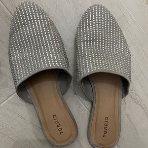 Torrid Rhinestone Sparkle Pointy Flat Mules Size 12W